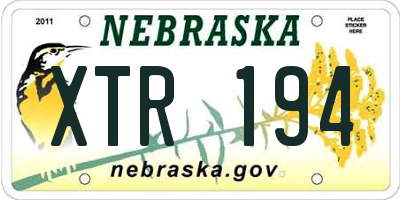 NE license plate XTR194