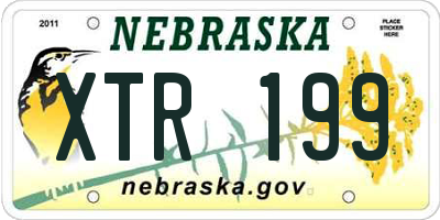 NE license plate XTR199