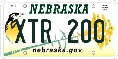 NE license plate XTR200