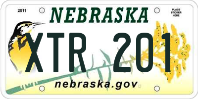 NE license plate XTR201