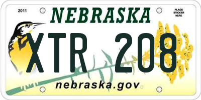 NE license plate XTR208