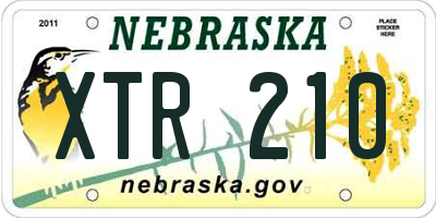NE license plate XTR210