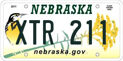 NE license plate XTR211
