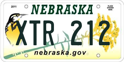 NE license plate XTR212