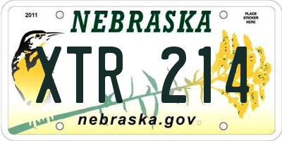 NE license plate XTR214