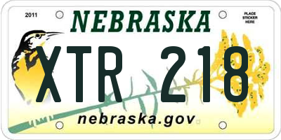 NE license plate XTR218