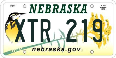 NE license plate XTR219
