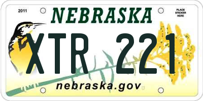 NE license plate XTR221
