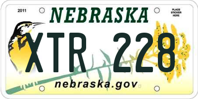 NE license plate XTR228