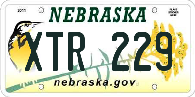 NE license plate XTR229