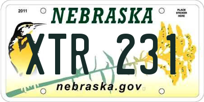 NE license plate XTR231