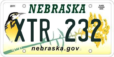 NE license plate XTR232