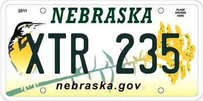 NE license plate XTR235