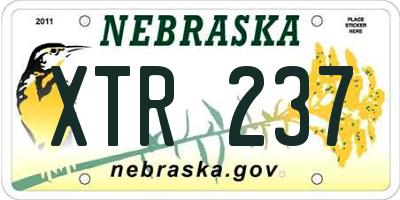 NE license plate XTR237