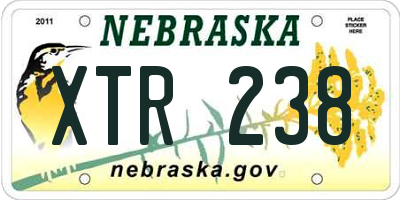 NE license plate XTR238