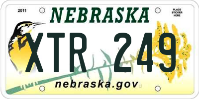 NE license plate XTR249