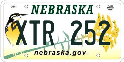 NE license plate XTR252