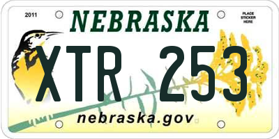 NE license plate XTR253