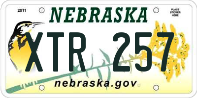 NE license plate XTR257
