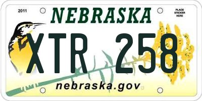 NE license plate XTR258