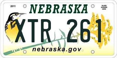 NE license plate XTR261