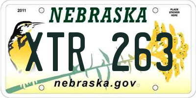 NE license plate XTR263
