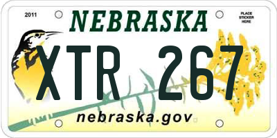 NE license plate XTR267