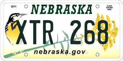 NE license plate XTR268