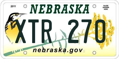 NE license plate XTR270