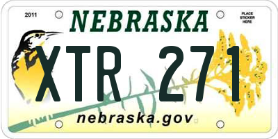 NE license plate XTR271
