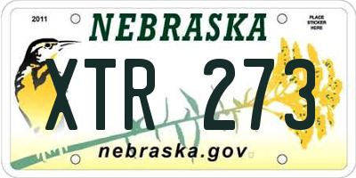 NE license plate XTR273