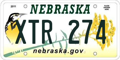 NE license plate XTR274
