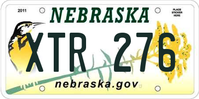 NE license plate XTR276