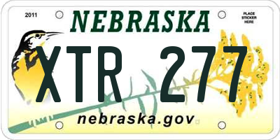 NE license plate XTR277