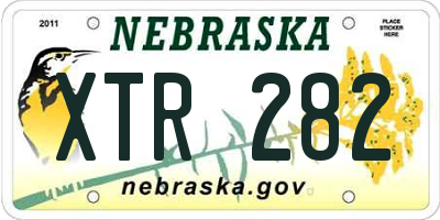 NE license plate XTR282