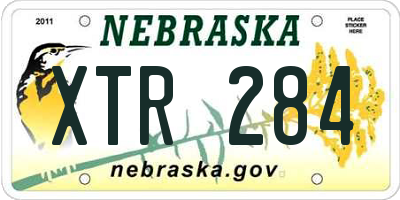 NE license plate XTR284