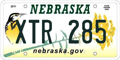 NE license plate XTR285