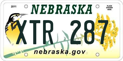 NE license plate XTR287
