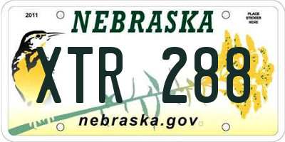 NE license plate XTR288