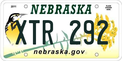 NE license plate XTR292