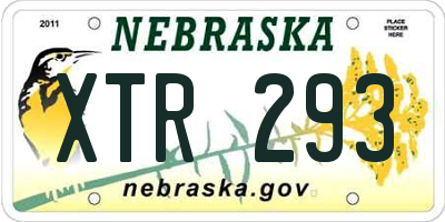 NE license plate XTR293