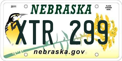 NE license plate XTR299