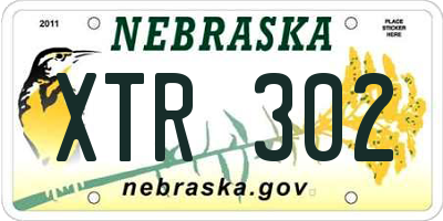 NE license plate XTR302