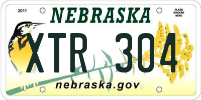 NE license plate XTR304
