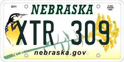 NE license plate XTR309