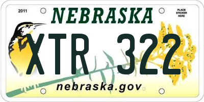 NE license plate XTR322