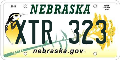 NE license plate XTR323
