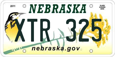 NE license plate XTR325
