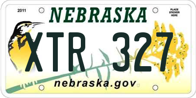 NE license plate XTR327