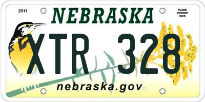 NE license plate XTR328